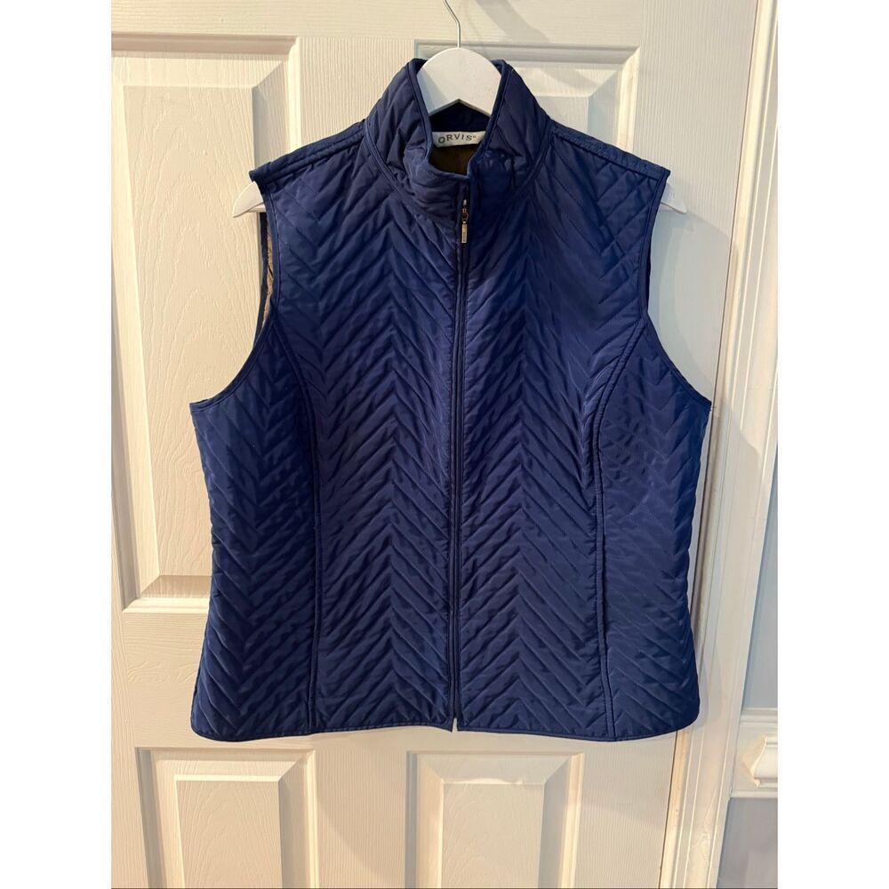 Orvis Ladies Quilted Chevron Quilted Vest sz L EUC